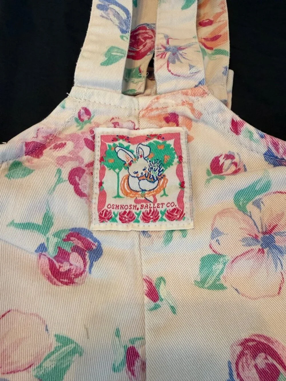 6-9 Vintage OshKosh Floral Bubble Shortall Romper